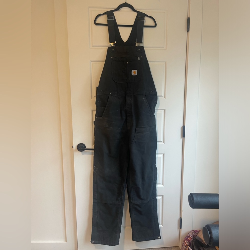 Carhartt Black Loose Fit Insulated Overalls
